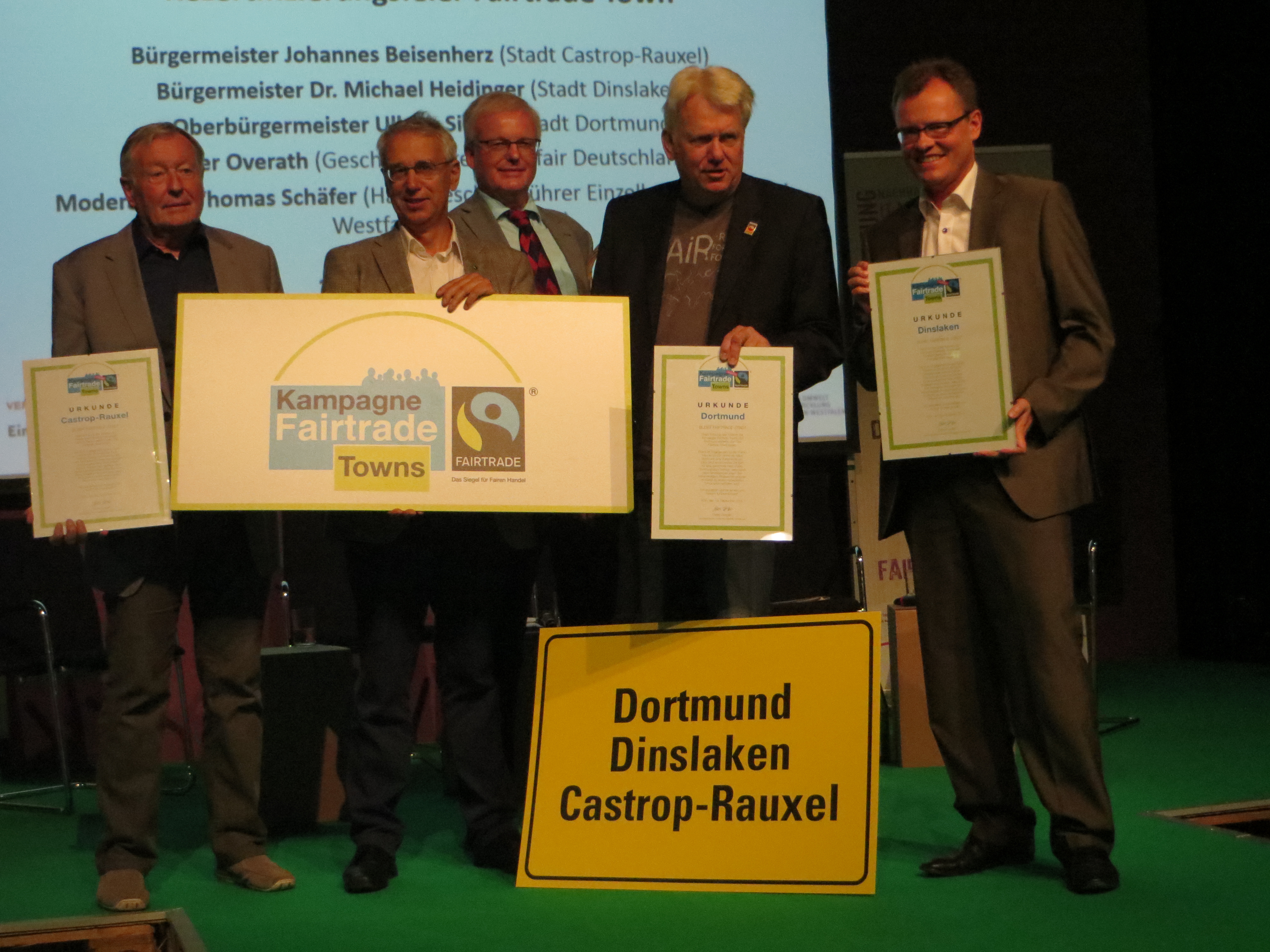 Foto von Johannes Beisenherz, Dieter Overath, Thomas Schäfer, Ulrich Sierau und Michael Heidinger 