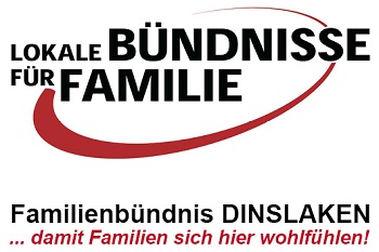 Logo Familienbündnis Dinslaken mit Schriftzug "damit Familien sich hier wohlfühlen"