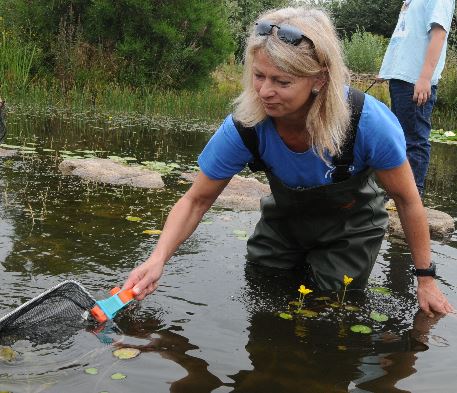 Petra Sperlabum in Aktion im Gewässer