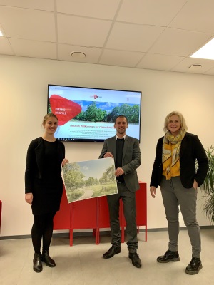 Natalie Telders (DIN FLEG), DIN FLEG-Geschäftsführer Dominik Erbelding, Bürgermeisterin Michaela Eislöffel
